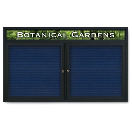 United Visual Products Indoor Enclosed Combo Board, 42"x32", Black Frame/Grey & Cork UVCB4232B-GREY-CORK